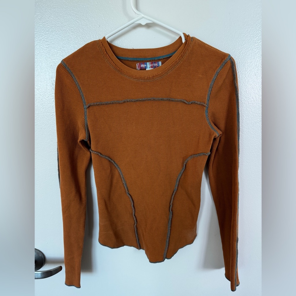 Urban Outfitters Rust Ribbed Knit Top